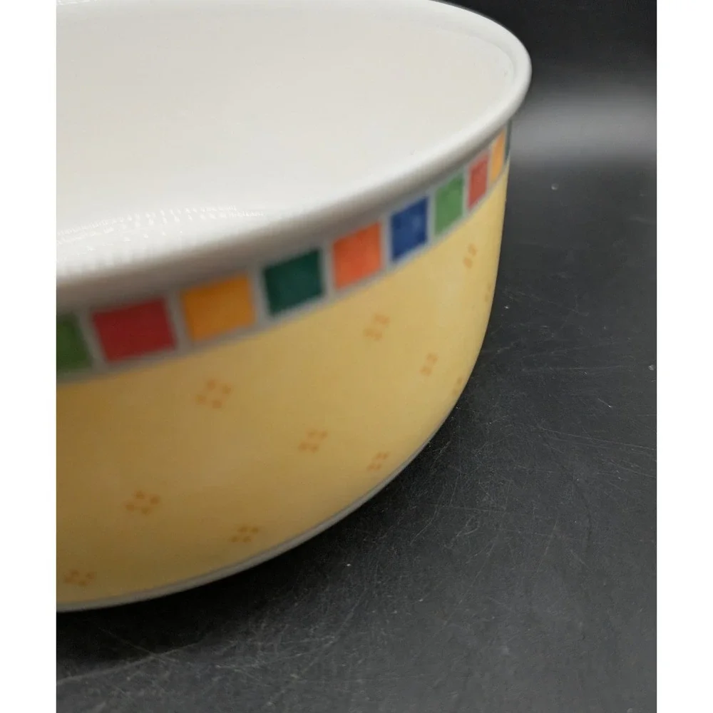 Villeroy & Boch Twist Alea Limone Fine China Serving Bowl Yellow Mosaic 8